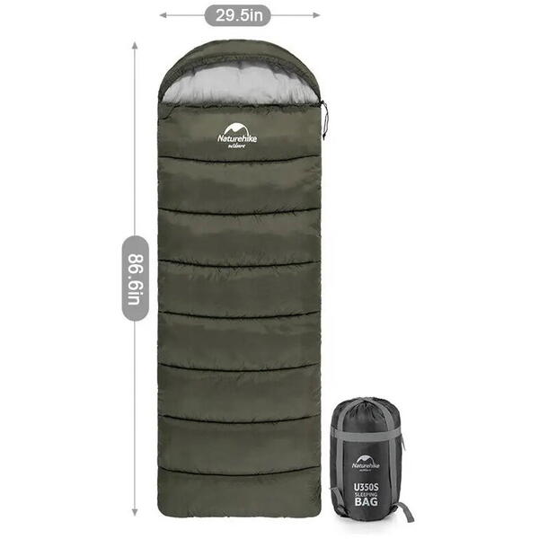 Sac de dormit ENVELOPE STYLE cu glugă U250, Naturehike