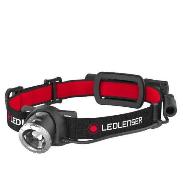 Lanterna Ledlenser H8R Black, Red Headband LED