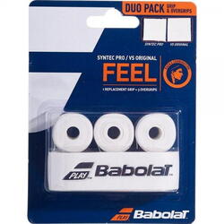 Grip Babolat Syntec Pro Replacement + VS Original 3 Pack Overp, culoare Alb